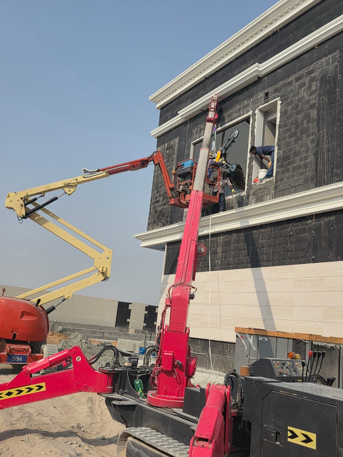 Spider lift positioned on a UAE site for high-level access work