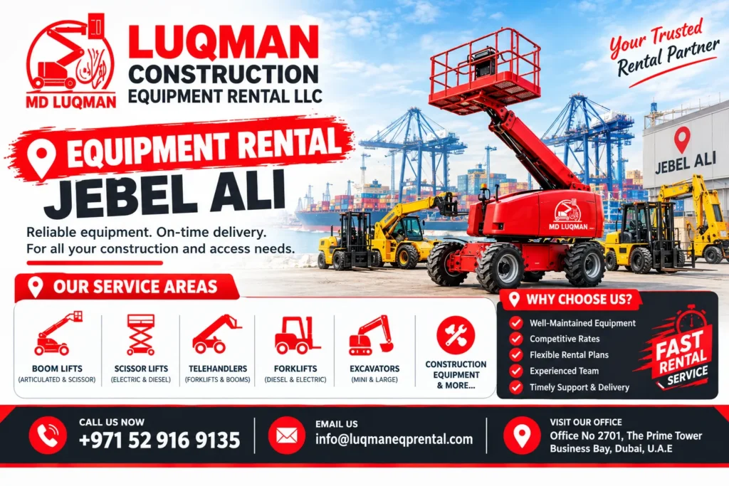 Equipment rental in Jebel Ali Dubai