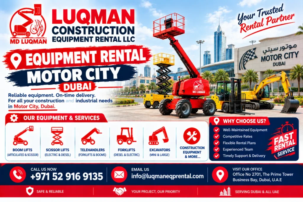 Equipment Rental Motor City Dubai