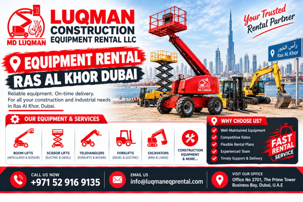 Equipment rental in Ras Al Khor Dubai